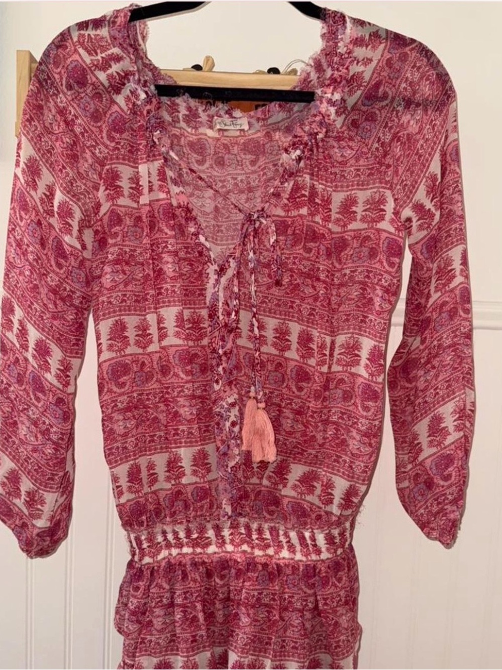 🌸 LoveShackFancy Pink Paisley Ruffle Mini Dress 🌸